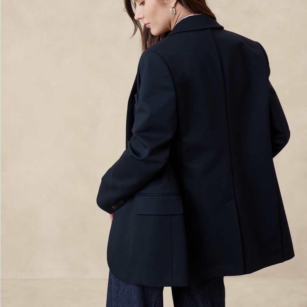 NWT! BANANA REPUBLIC BLACK RELAXED EVERYWHERE PONTE BLAZER - MULTIPLE SIZES💫 - Picture 4 of 10